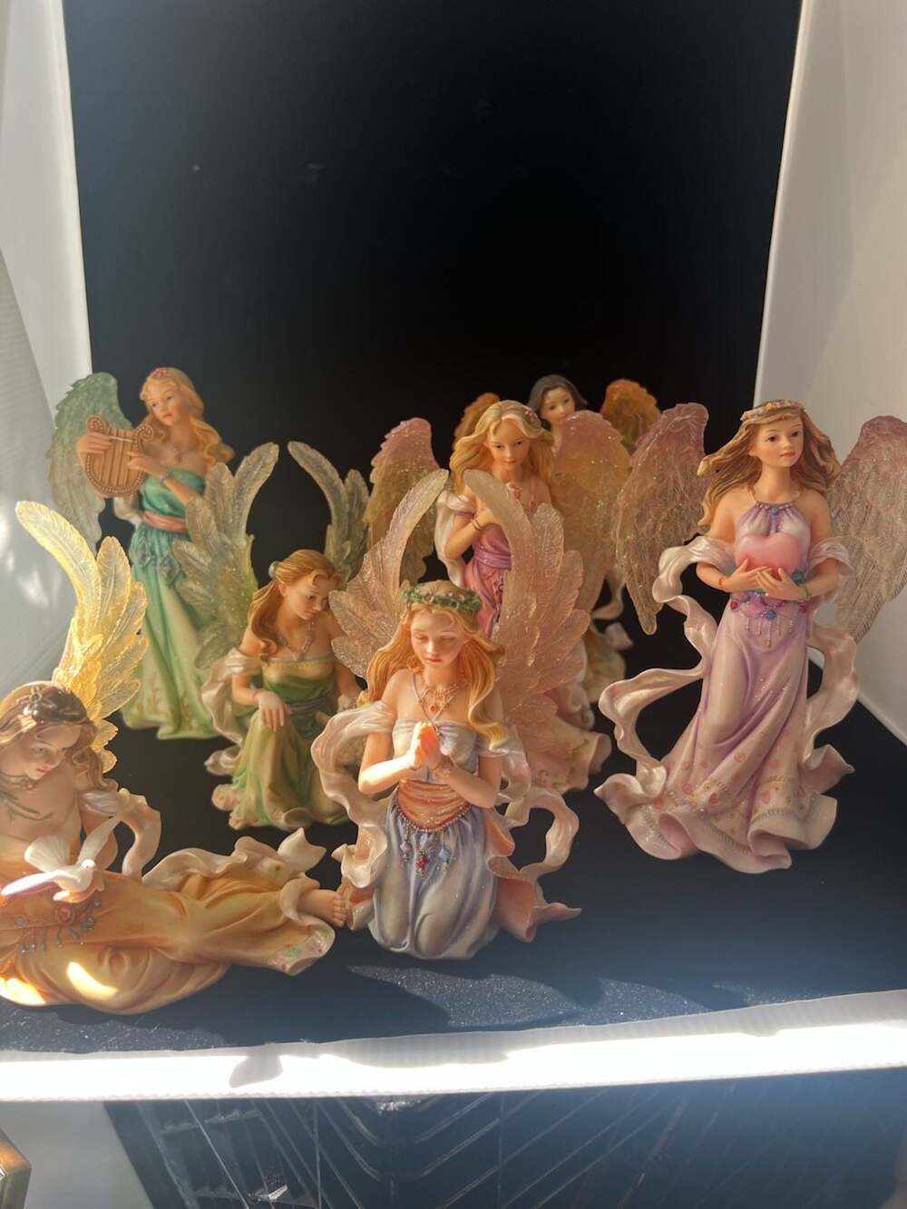 Munro Angels Around Us Figurine Collection Set of 8 Resin Angels